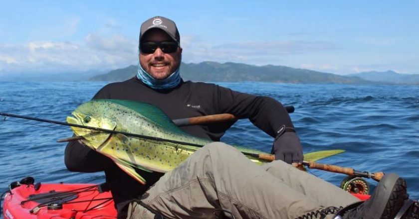 Chuck Levi spent some time kayak fishing at Los Buzos Lodge in Panama and was rewarded with an awesome fly rod caught Pacific mahi