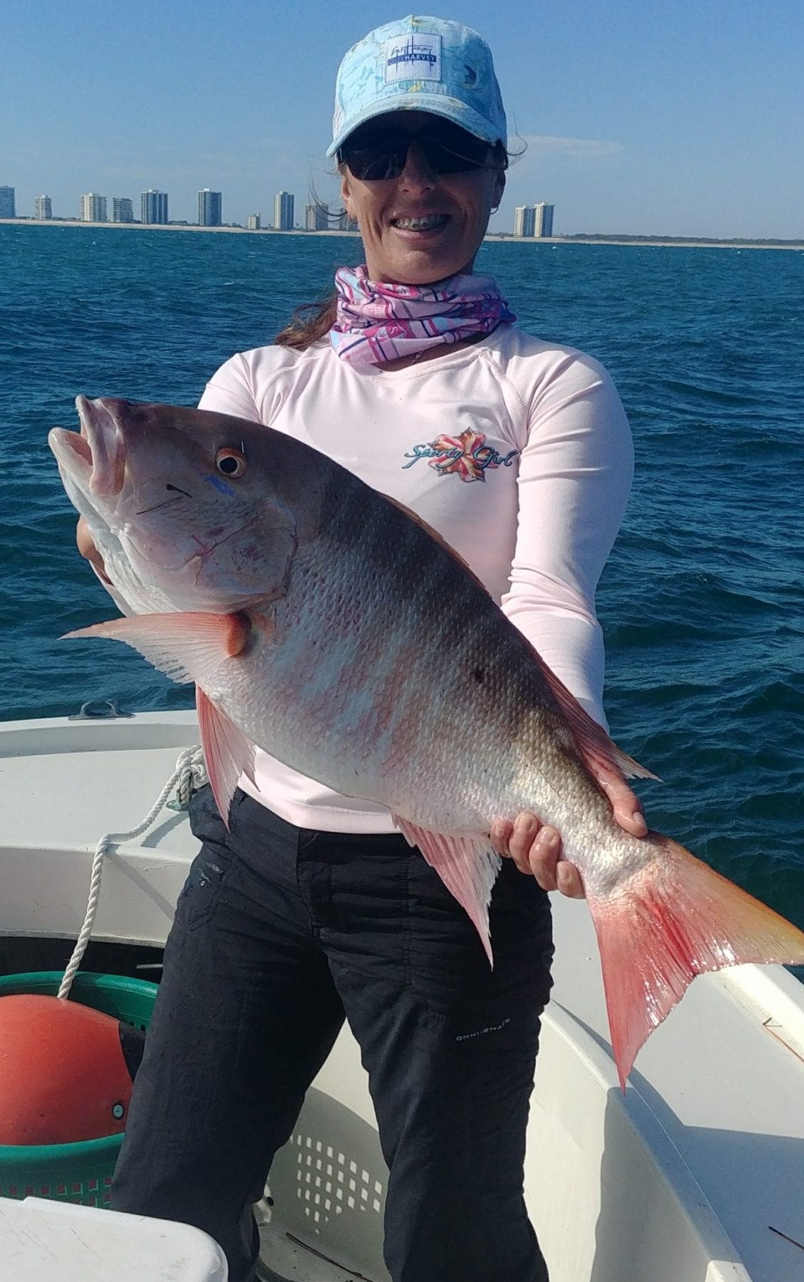 Dawn Williams with a nice snapper off of Palm Beach ...