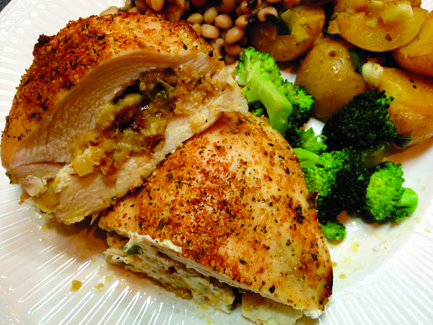 Place the chicken with Oyster Stuffing into a deep roasting pan with a wire...