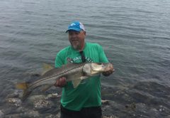 Joe Sheaffer w/ a nice snook, quickly getting her back in the water, Placida pier