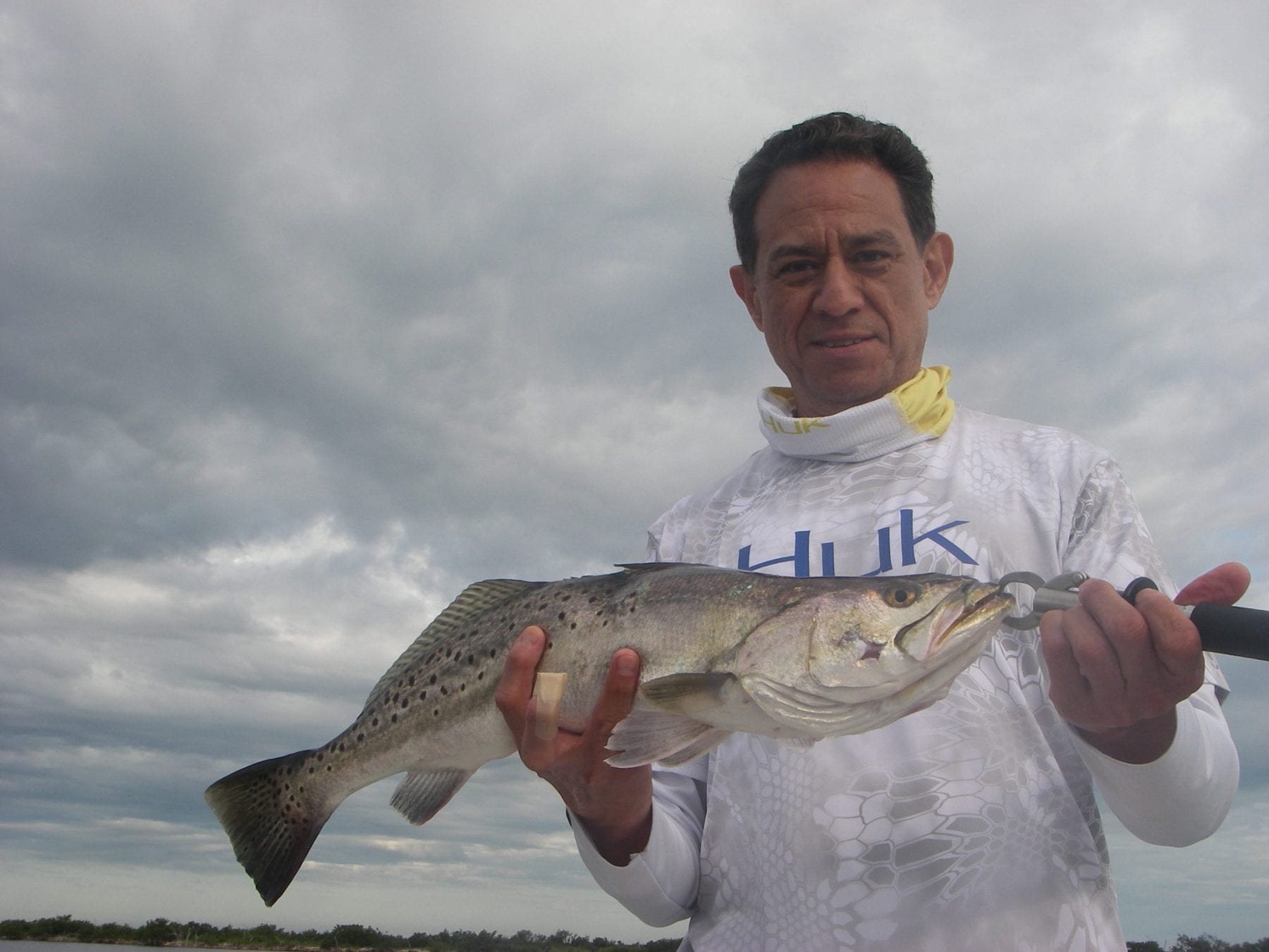 Tony enjoyed some early morning top-water action on a recent trip with Capt. Mark Wright.
