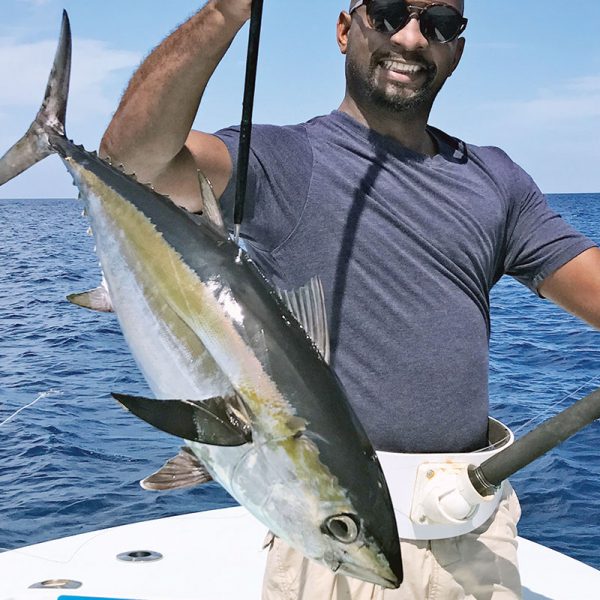 Nice blackfin tuna caught with Nomad Fishing Charters.