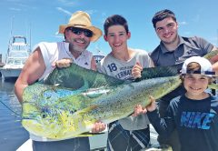 Big bull dolphin caught aboard Nomad Fishing Charters.