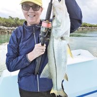 Nice snook caught by this lady angler while fishing with Capt. Orlando Muniz.