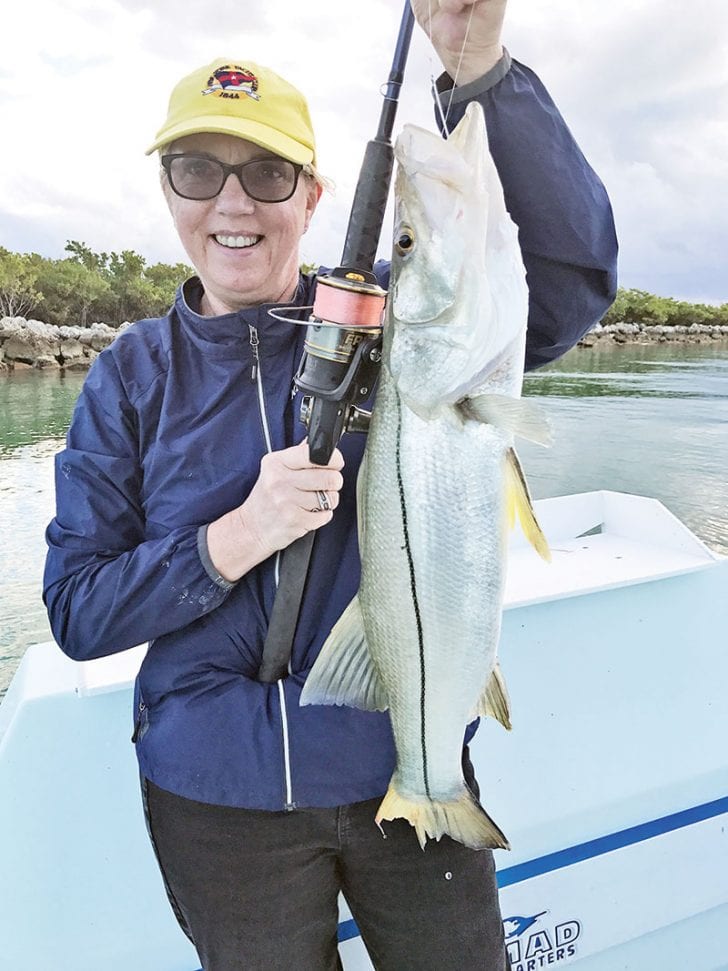 Nice snook caught by this lady angler while fishing with Capt. Orlando Muniz.
