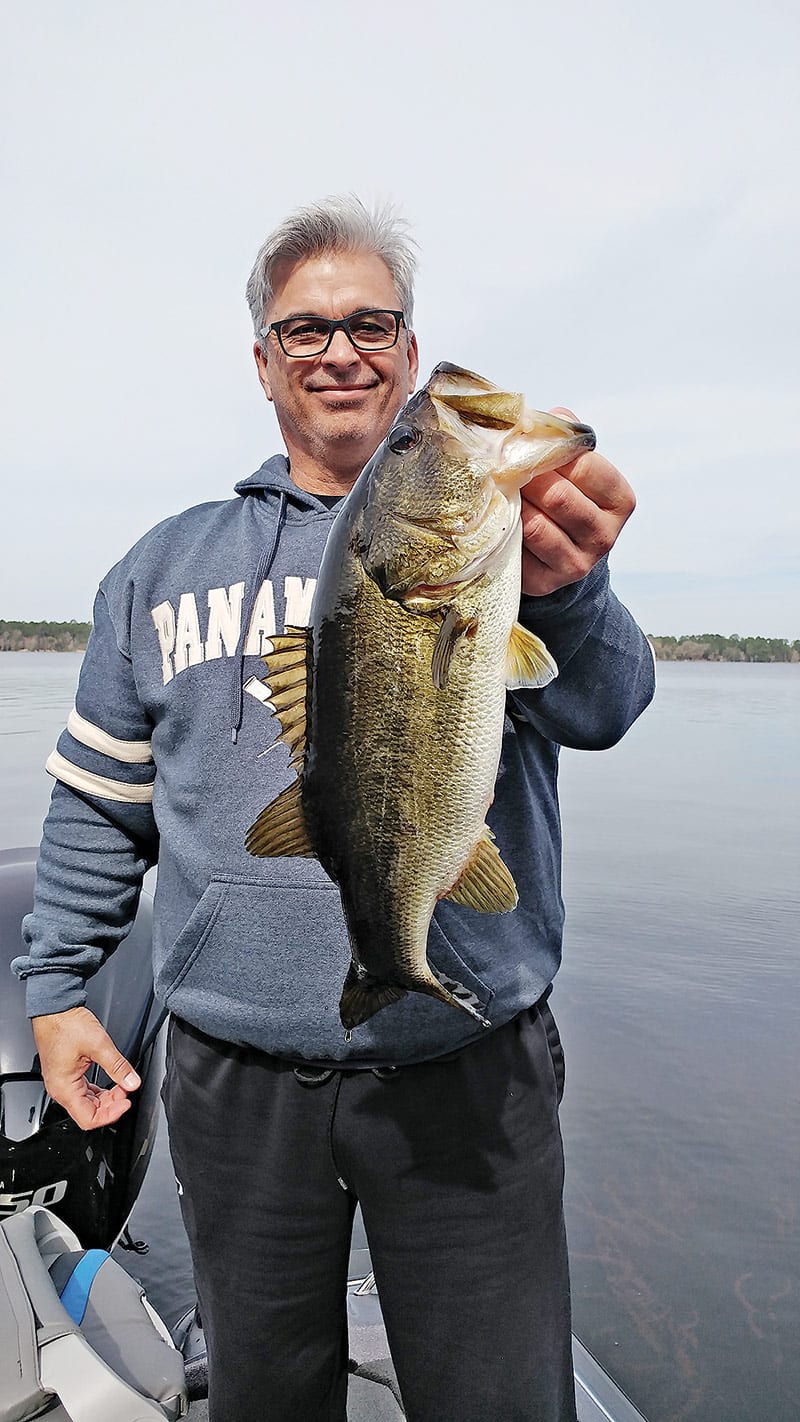 Kevin on a guided trip with Capt C-note caught this nice Deer Point bass.