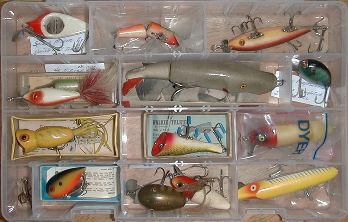 Dad's tackle box, An old wooden Creek Chub Pikie from Dad's…