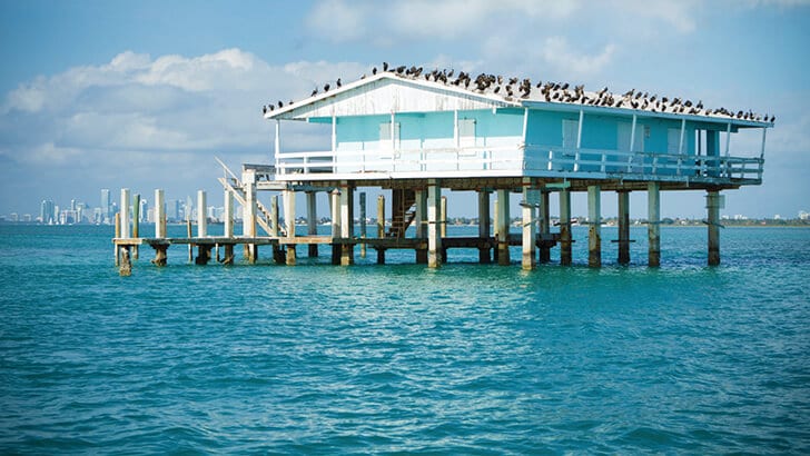 A fishing shack in Stiltsville near Miami.