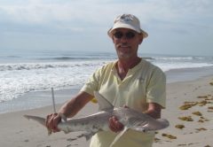 Happy angler with a nice almost four foot bonnethead shark.