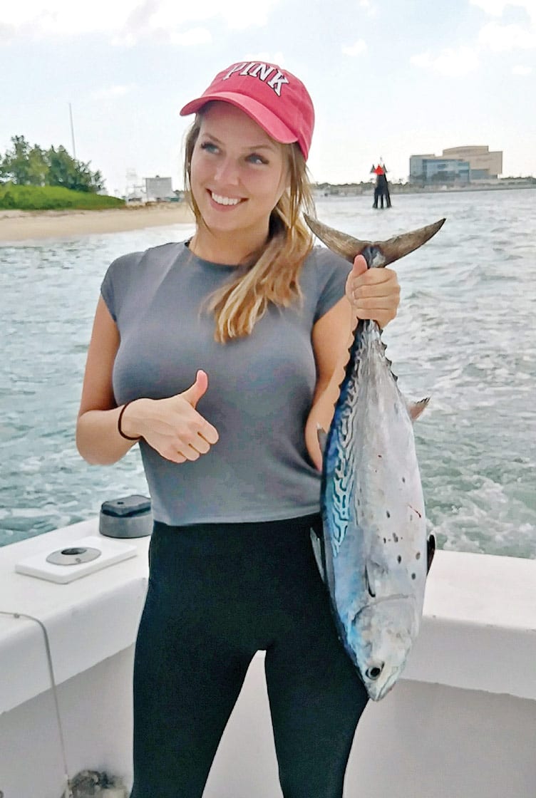 Nice bonito caught by this fisher gal aboard the New Lattitude.