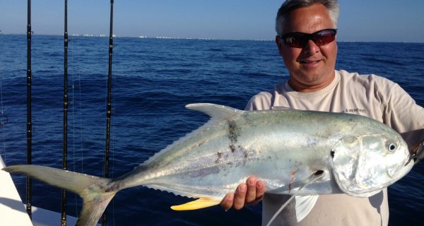 Giant jack crevalle are just one of the powerful species that are possible at Canaveral this month. Tim Lessing got his on a live pogie (menhaden) and VMC circle hook.