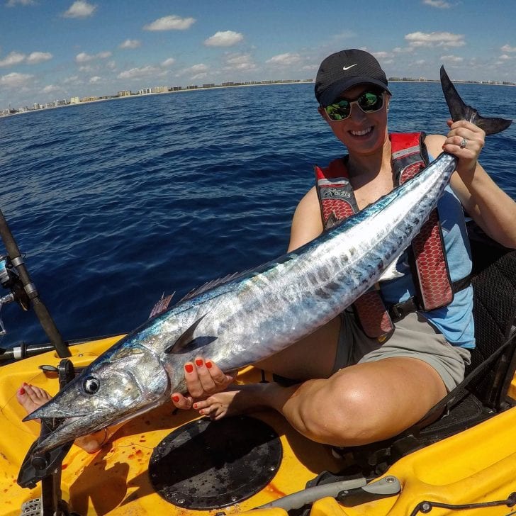 Christine with her first wahoo.