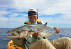 Mark Kazmerick scored this heavy kingfish on a Local Lines Kayak fishing charter.