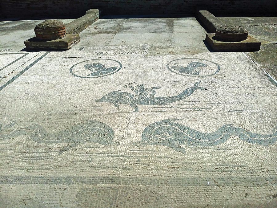 Fish Mosaics in Ostia Italy