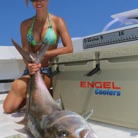 Luiza shows off a nice Amberjack. For more information on this amazing lady angler, go to: www.fishingwithluiza.com