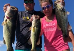 Chase and Brittany Crowe with some of their catches from Lake Seminole.