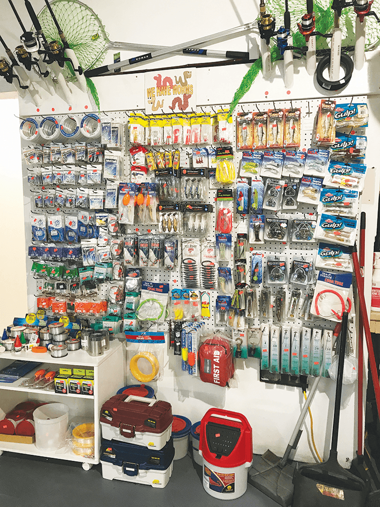 Wall of tackle Coastal Angler & The Angler Magazine