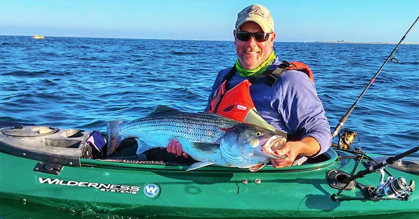 kayaking for striped bass