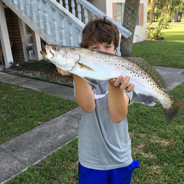 Jonah Hatcher canal trout on a top water Zara Spook mid morning