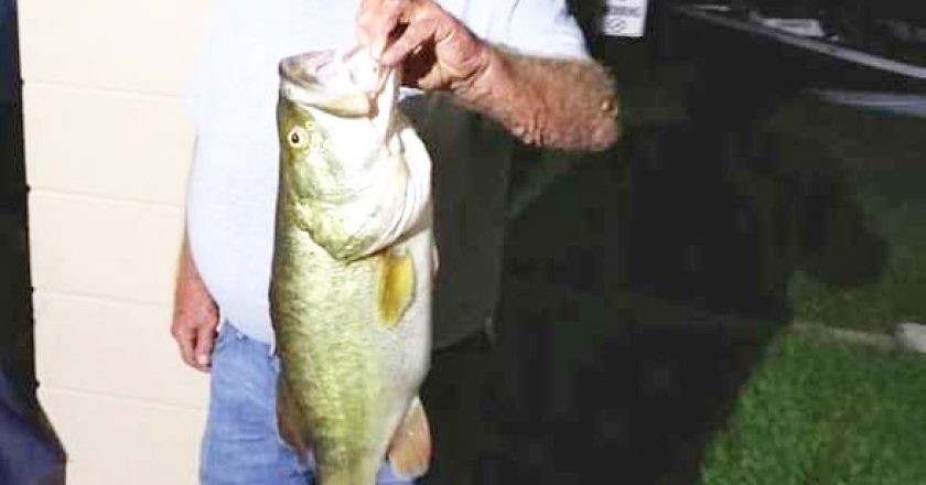 BIG BASS winner, Fuzzy Flores, displaying a 9.25 lb. beauty landed at a recent tournament held August 2nd on Lake Hartridge in Winter Haven.