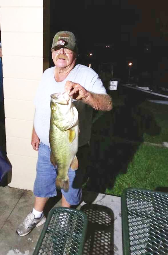 BIG BASS winner, Fuzzy Flores, displaying a 9.25 lb. beauty landed at a recent tournament held August 2nd on Lake Hartridge in Winter Haven.