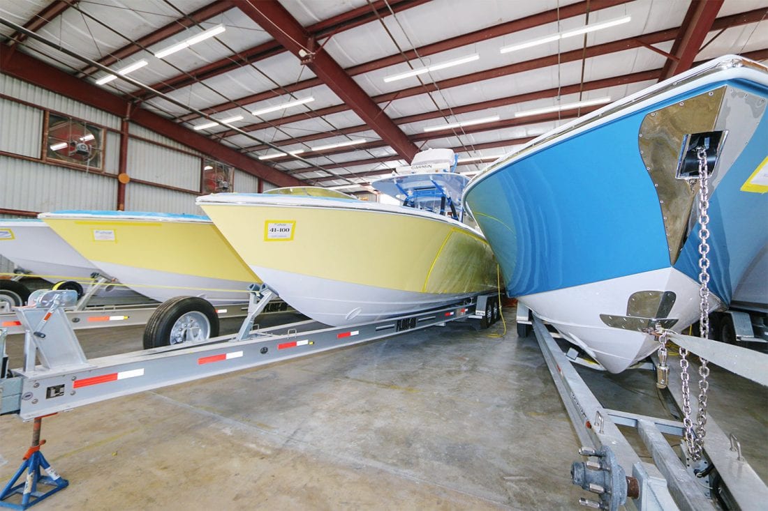 Bahama Boat Works Launching Bahama 41 Hull #100 