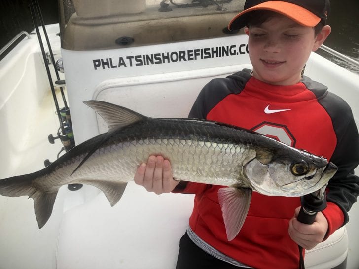 Lincoln with his first ever tarpon.