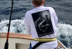 Ed Bourne form Kentucky with his first sailfish out of Jupiter on Trick or Treat Sportfishing