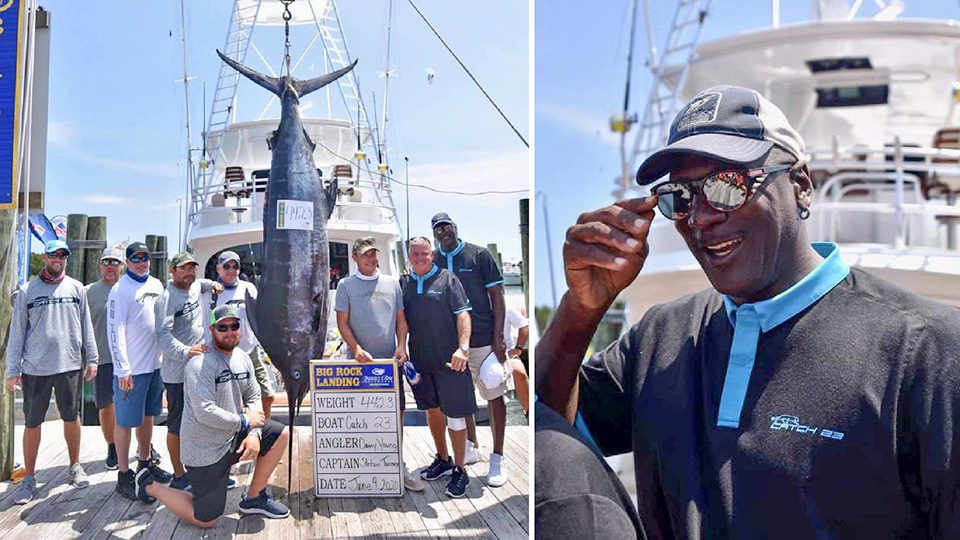 Michael Jordan s fishing boat catches 442.3 pound big blue marlin 