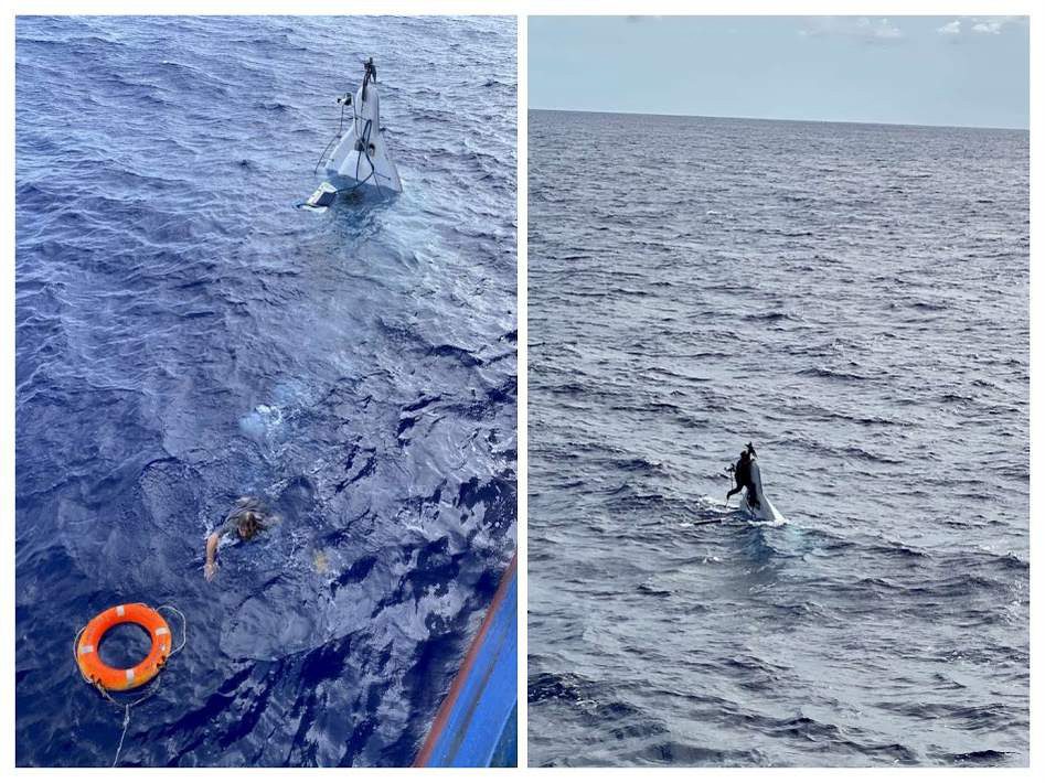 Crews rescue missing man clinging to capsized boat 86 miles off Port ...