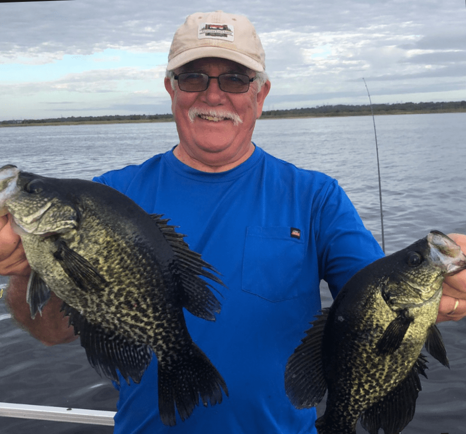 Rick Hacker with a pair of Lk. Monroe Crappie, get registered for the