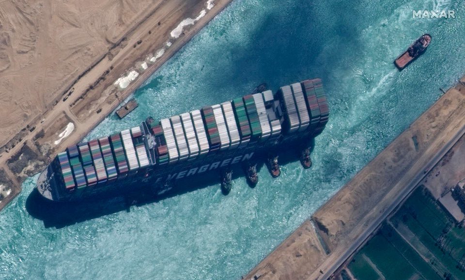 Satellite Views Of Ship Stuck In Suez Canal - Coastal Angler & The ...