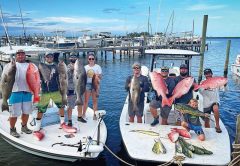 Congrats to Capt. Austin Waddell’s Flatliner Fishing Team (left) and Reef Affliction Capt. Ronnie Waddell and team (right), for bringing in the first place gag grouper (32.9 lbs.) and first place red snapper (25.1 lbs.), respectively, at the Inaugural Bottom Grind Offshore Fishing Tournament hosted by The Old Fish House.