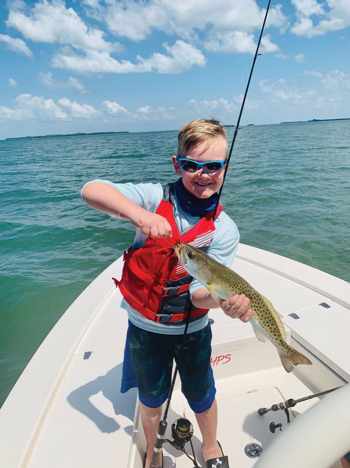 Will Luedtke, 9yo w/ a nice Pine Island seatrout fishing w/ Fish Face ...