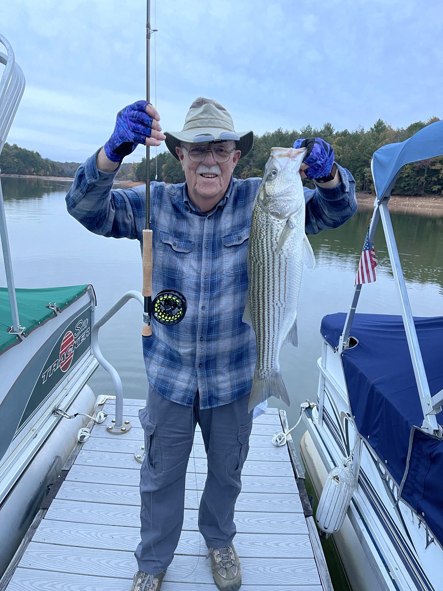 Striper While Fly Fishing off our Dock on Lake Nottely - Coastal Angler ...