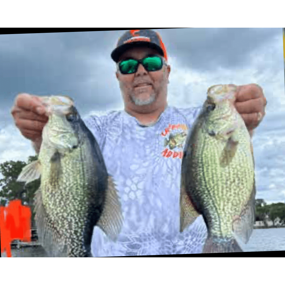 Owner of Crappie Addict Fishing Gear, Brian Harford with a pair of