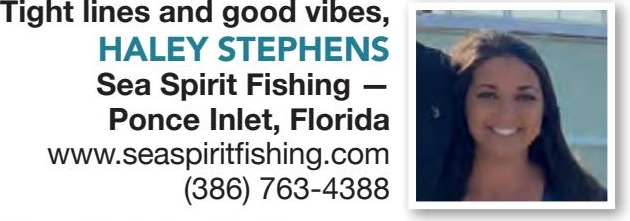 Haley Stephens, Sea Spirit Fishing, (386) 763-4388, www.seaspiritfishing.com