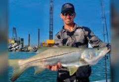 Captain Marty Goldys of Reel Harmony Fishing Charters holding a snook